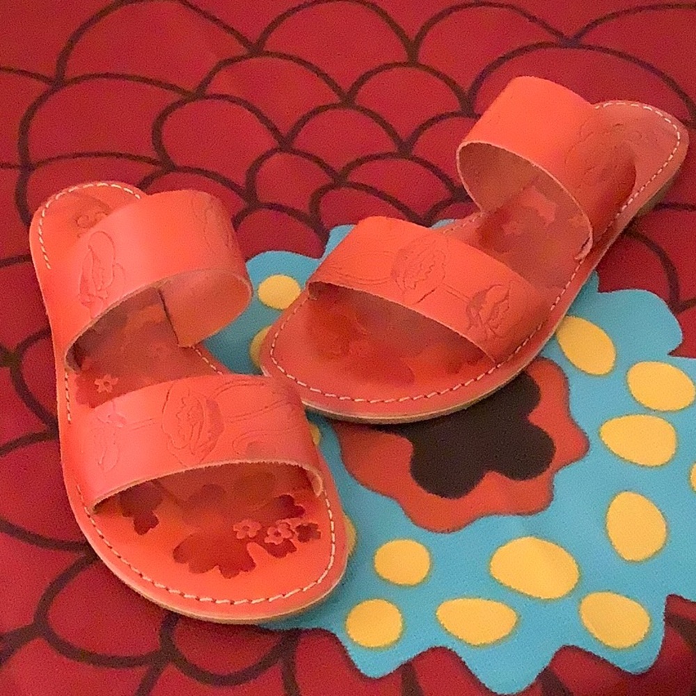 Seychelles tooled sandals orange
